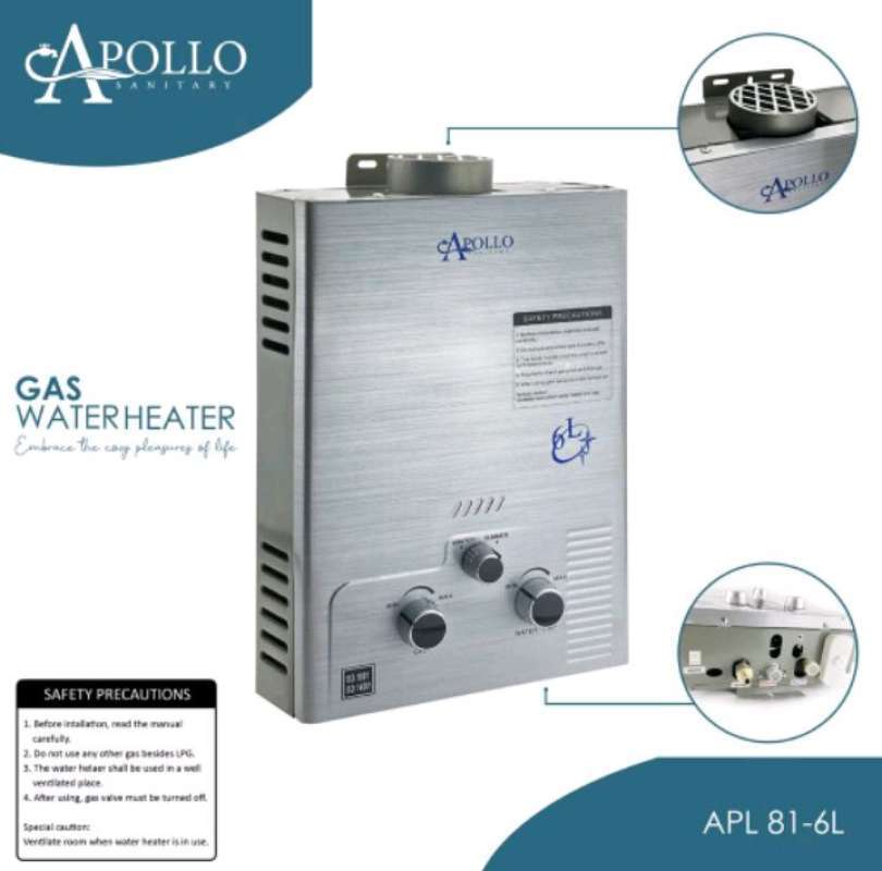 Jual WATER HEATER GAS LPG APOLLO APL 81 6L//PEMANAS AIR KAMAR MANDI