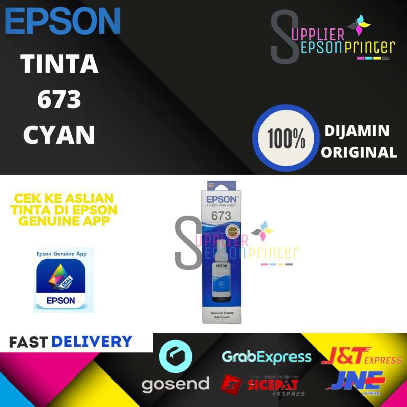 Jual TINTA EPSON 673 CYAN ASLI 100% MASIH DI SEGEL - ANTI TINTA PALSU ...