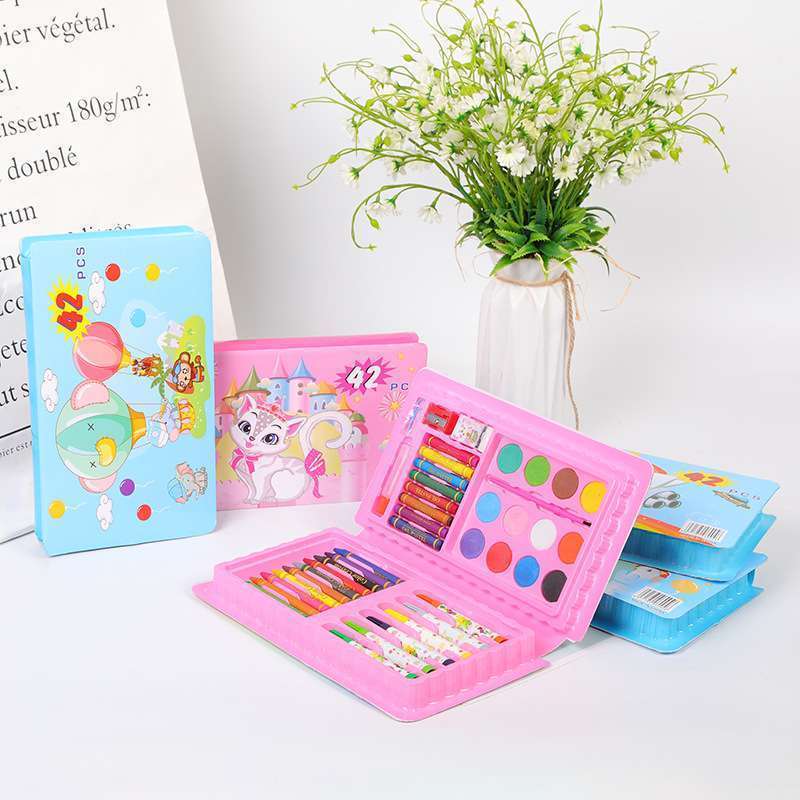 Jual COLORING STATIONARY CRAYON Art Set box 42 pcs / Alat tulis
