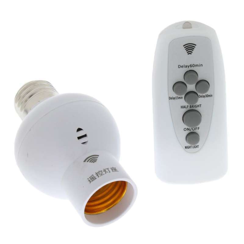 Jual Dimmable Wireless Remote Control Bulb Holder Socket E27 On/Off Switch di Seller BAOSITY
