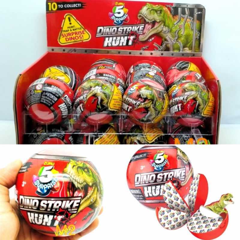 5 Surprise Dino Strike Ice Age – Capsule ZURU Serie 6 Con Dinosauro, Arma, Slime – 9 Personaggi Da Collezionare