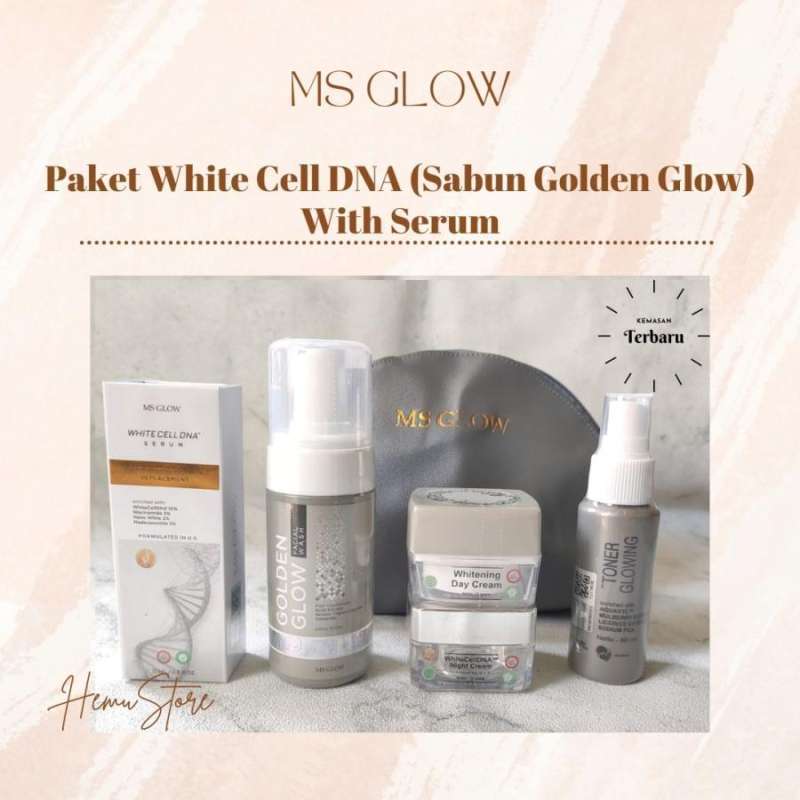 Jual Paket White Cell DNA MS Glow (Facial Wash Golden Glow MS Glow) di