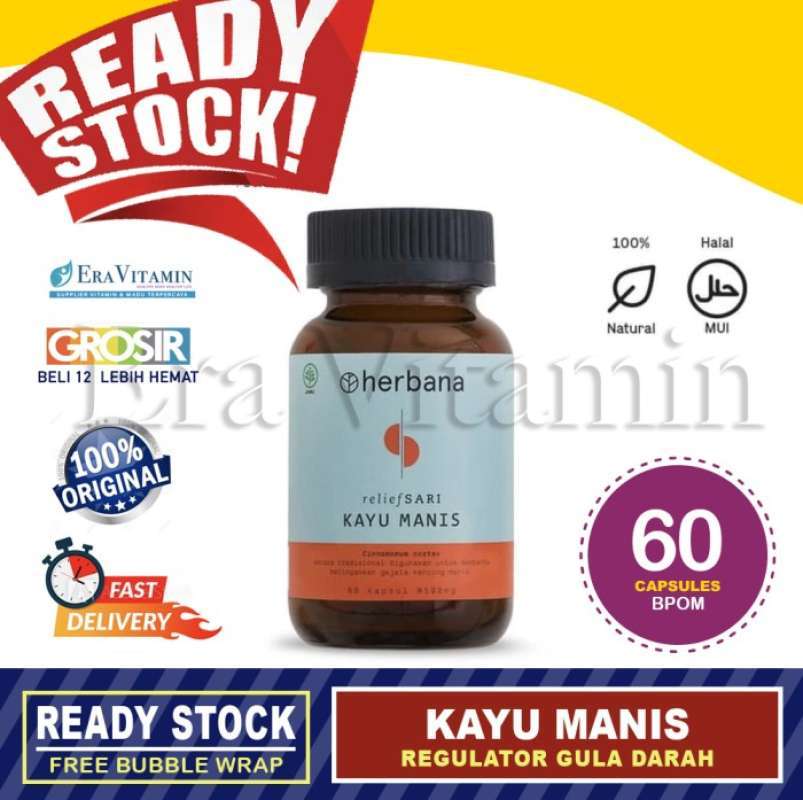 Promo Herbana Relief Sari Kayu Manis 60 Kapsul Diskon 23 Di Seller