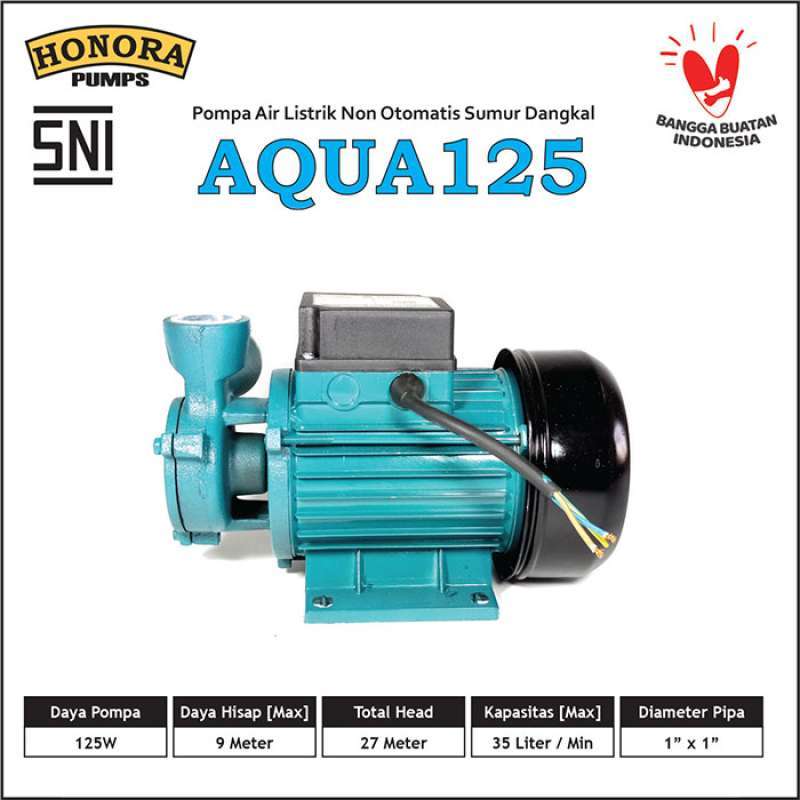 Jual Pompa Air Sumur Dangkal HONORA Aqua 125 - Biru di Seller Honora ...