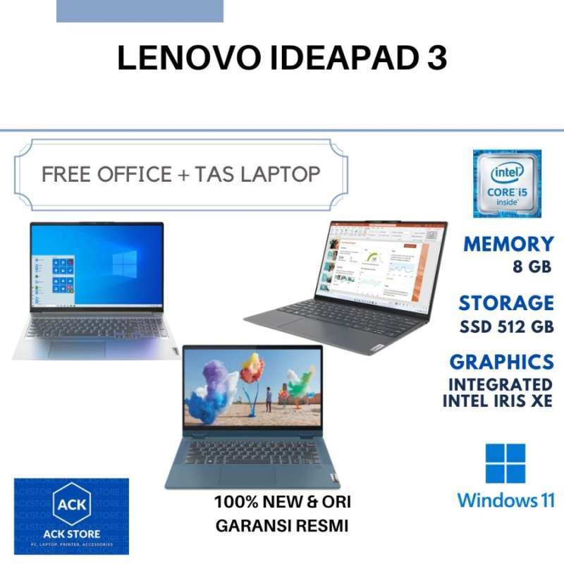 Jual Lenovo IdeaPad 3 IP3 5MID 5NID 5PID 8GB 512GB SSD W11 OHS 14 ...