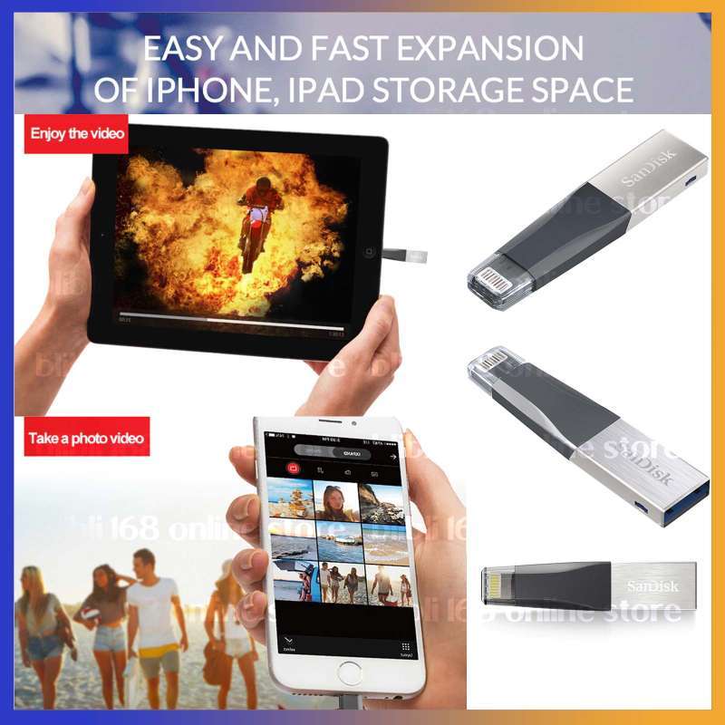 Jual Sandisk Usb Flash Drive Ixpand Otg Lightning Connector U Disk Usb