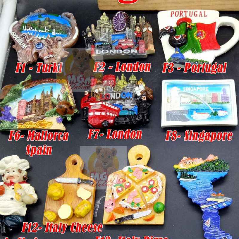 Jual 3D Fiber Souvenir Negara Kulkas Tempelan kulkas