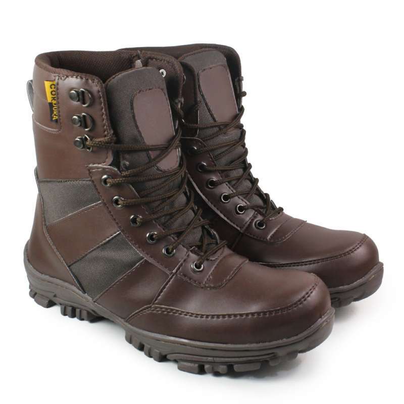 Jual Sepatu Pria Ninja Safety Boots Ujung Besi Tracking Bikers Haiking