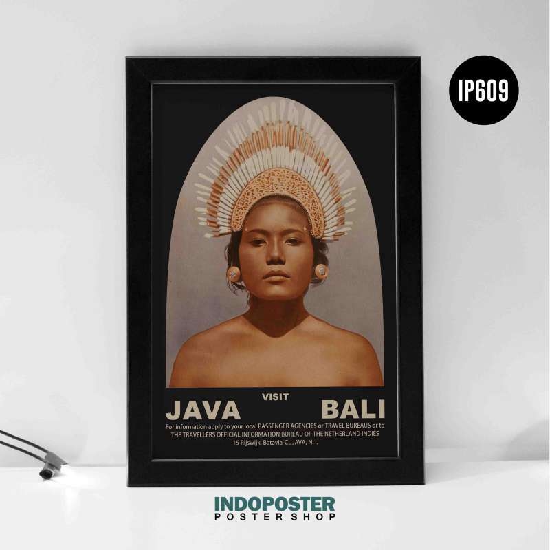 Jual Poster Hiasan Dinding Retro Jadul Travel Visit Java Bali