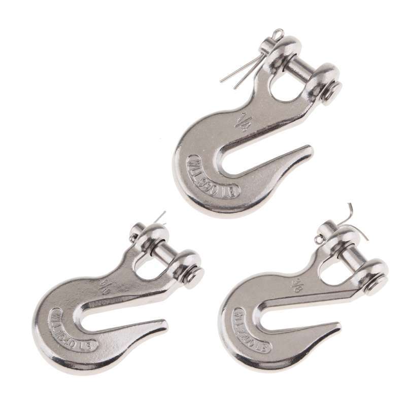 Promo 3x Clevis Grab Hook Boat Truck Trailer Rigging Tow Chain Tie Down
