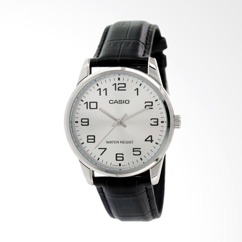 Jual CASIO Analog Men Leather Band Jam Tangan Pria - Hitam 