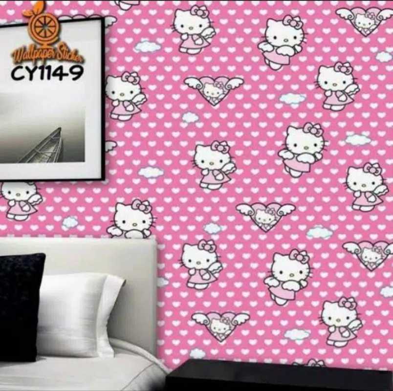 747 Wallpaper Dinding Kamar Hello Kitty Pink MyWeb