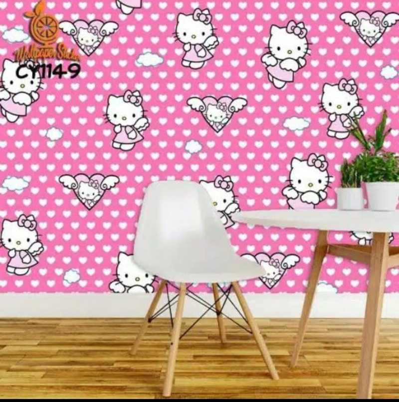 747 Wallpaper Dinding Kamar Hello Kitty Pink - MyWeb