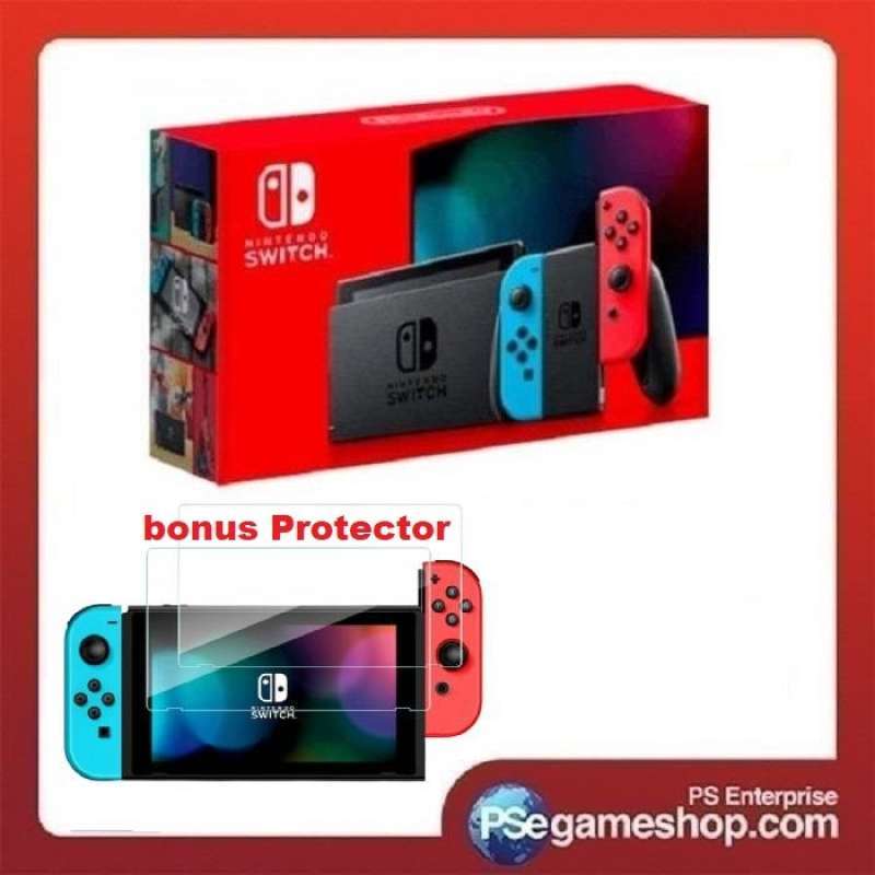 Promo Nintendo Switch Neon HAC001 Extended Battery Console (Neon Blue