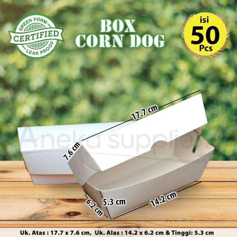 Promo Kotak Corn Dog Dus Corndog Box Corn dog PUTIH POLOS (50