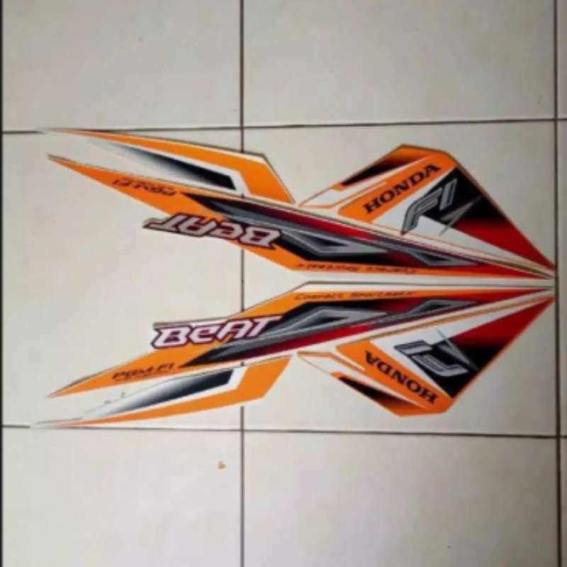 Promo STIKER STRIPING LIS BODY HONDA BEAT FI 2013 2014 OREN ORANGE