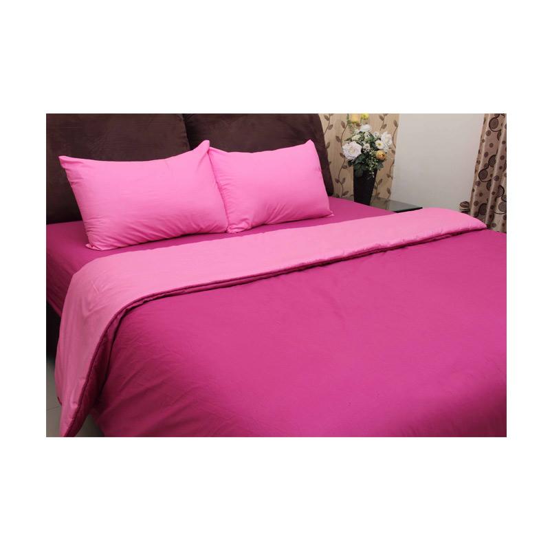 Jual Chelsea Gold Polos Set Sprei dan Bed Cover Pink Beach Single