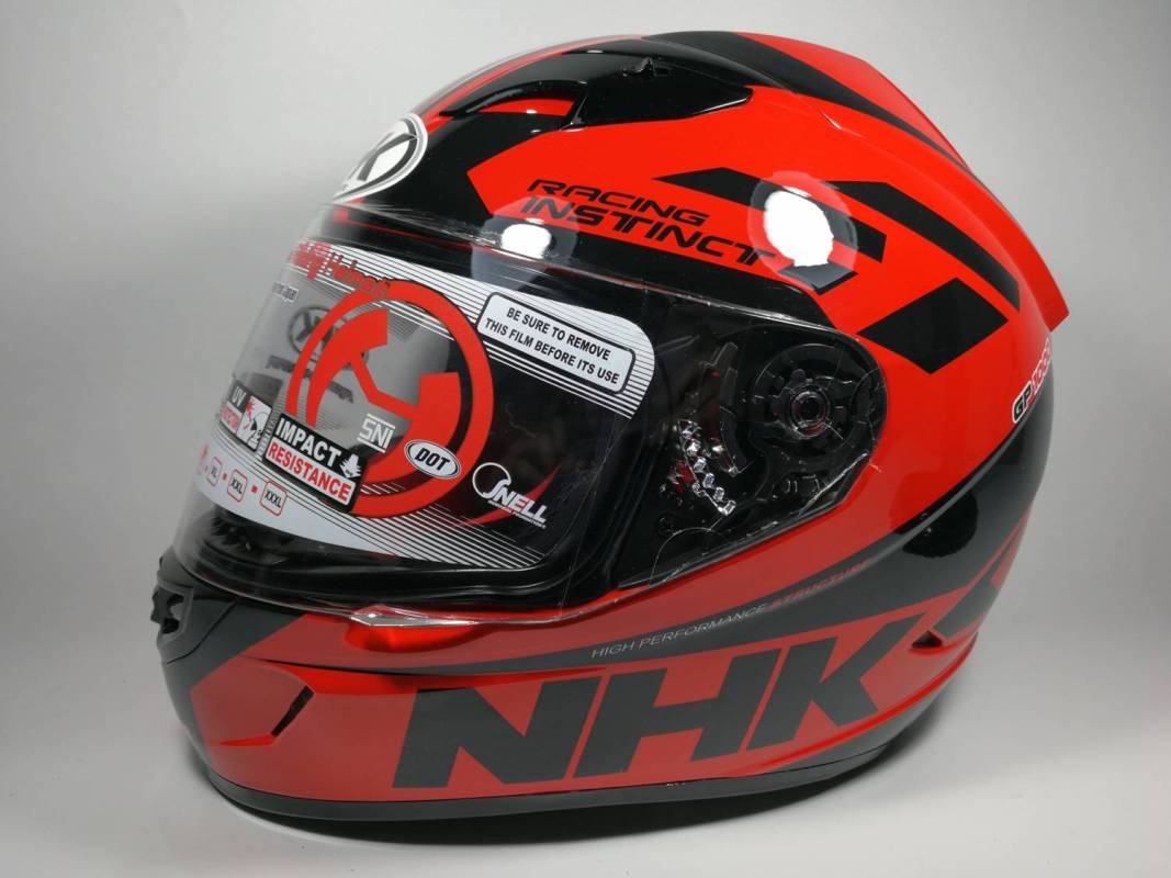 Jual NHK Gp1000 Double Visor Helm Full Face Black Red di Seller