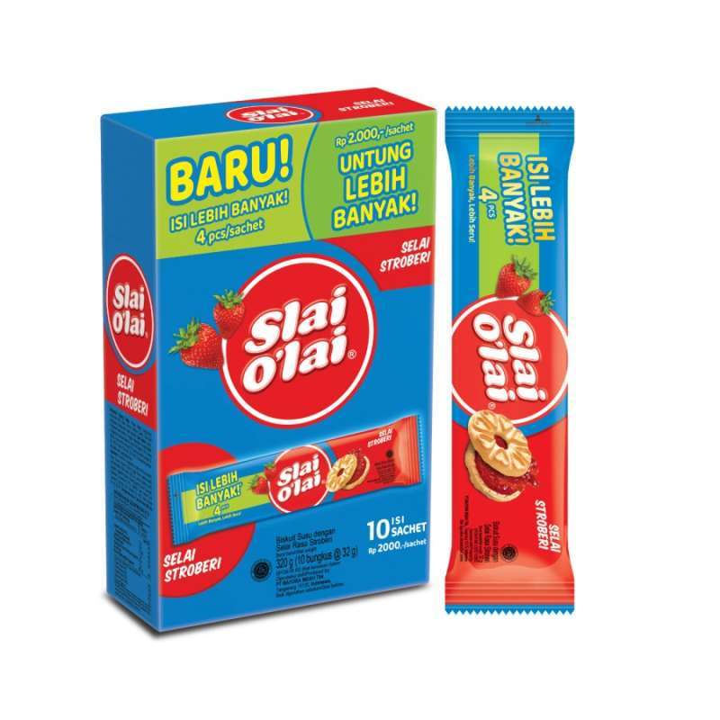 Promo Slai O'lai Rasa Strawberry Biskuit [32 G/ 10 Pcs] Diskon 19% Di ...