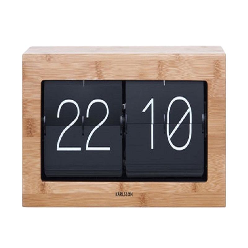 Jual Karlsson Boxed Flip XL Bamboo Table Clock Brown di Seller