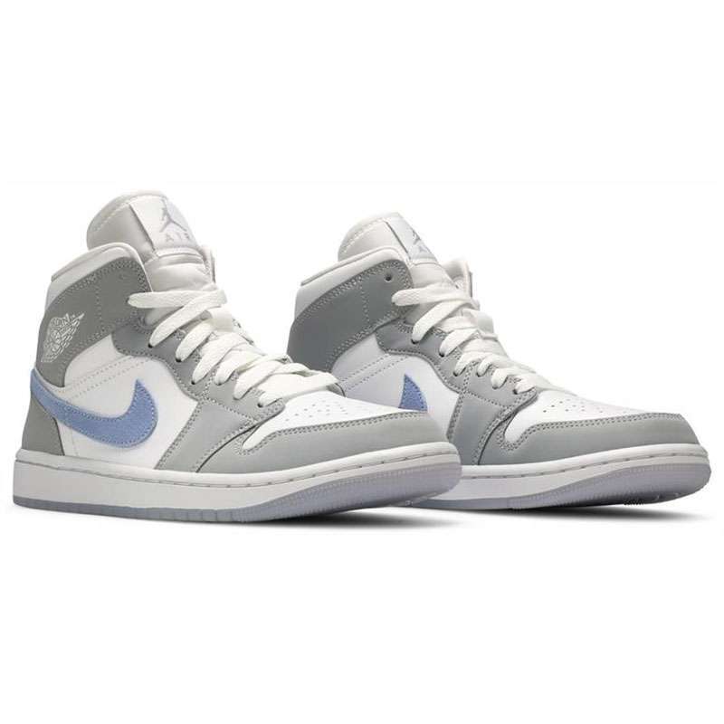Jual NIKE Air Jordan 1 Mid White Wolf Grey Aluminium Women Sizing 7