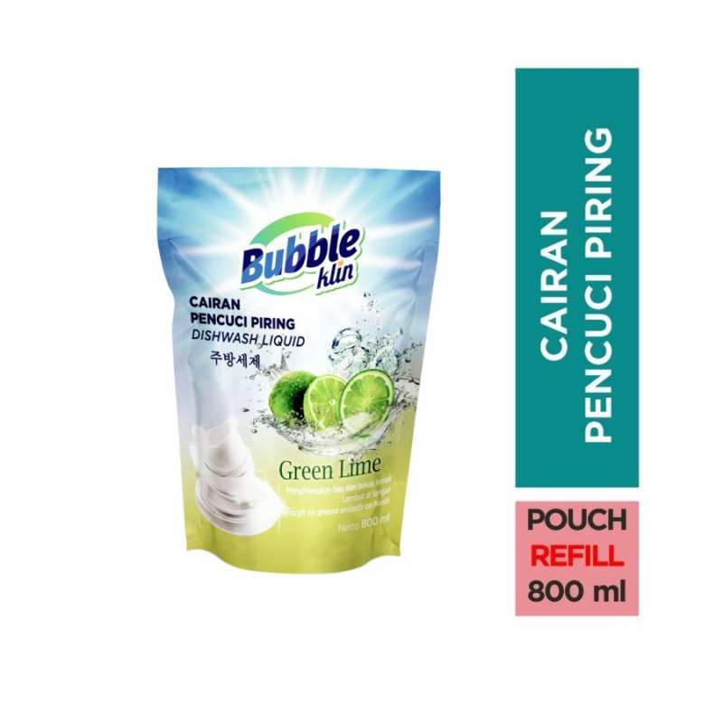 Jual Bubble Klin Dishwash Liquid Refill 800mL Green Lime di Seller