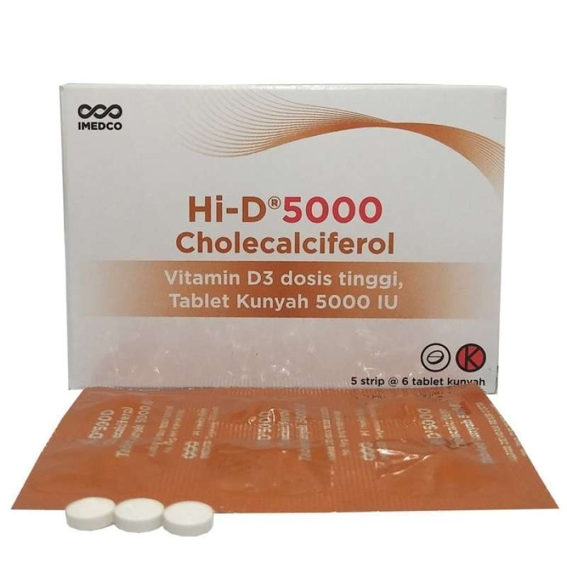 Promo HiD 5000 Cholecalciferol / Vitamin D3 / Tablet Kunyah 5000 IU