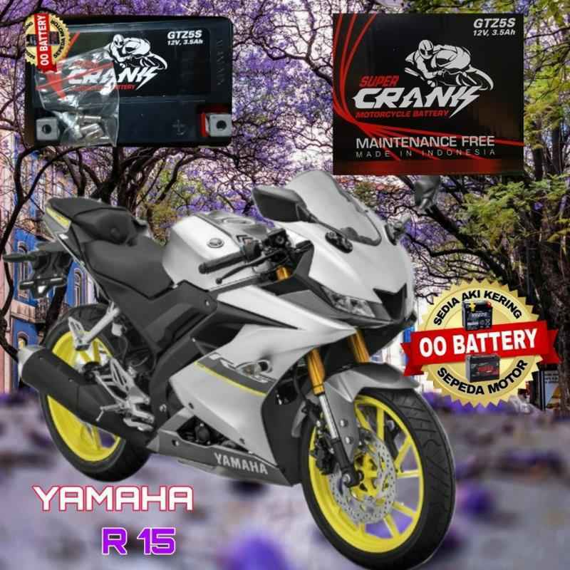 Jual Aki Kering Motor YAMAHA R15 Merk Super Crank Gtz5S 12Volt 3,5Ah di