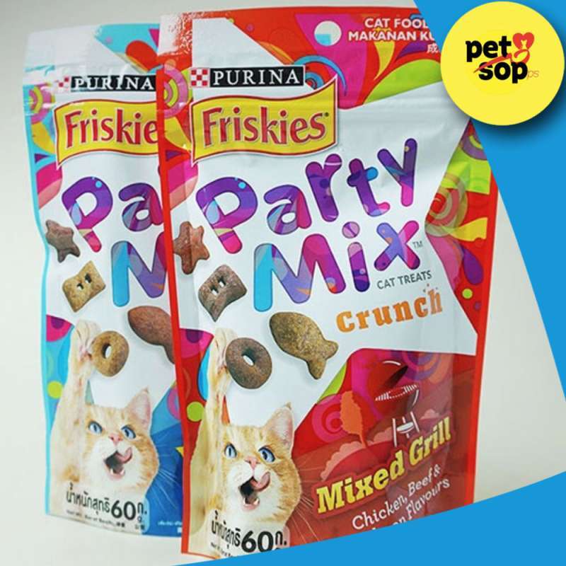 Promo Friskies Party Mix Mixed Grill 60g / Snack Kucing / Makanan