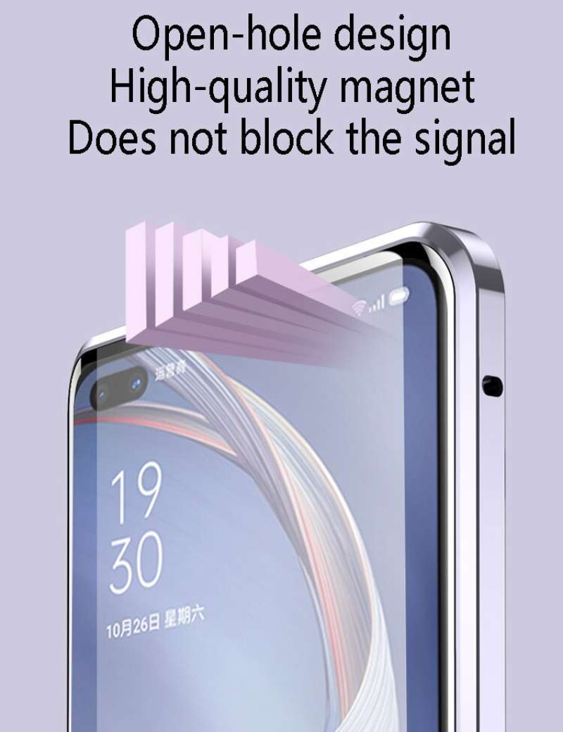 Promo Oppo Reno 6 Reno6 4g Double Side Glass Magnetic Case Metal Cover ...