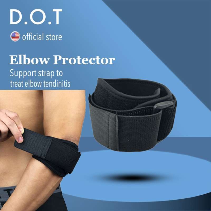 Jual DOT Sports Compression Elbow Brace Support Straps with GEL Pad