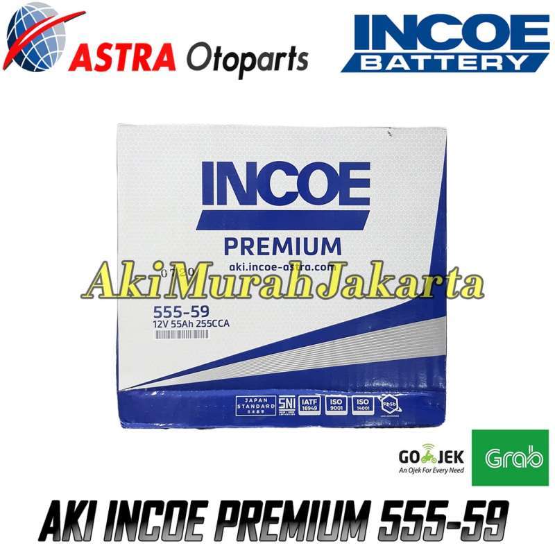 Jual Aki Mobil FORD Fiesta 555-59 Incoe Premium Astra 12V / 55Ah Aki