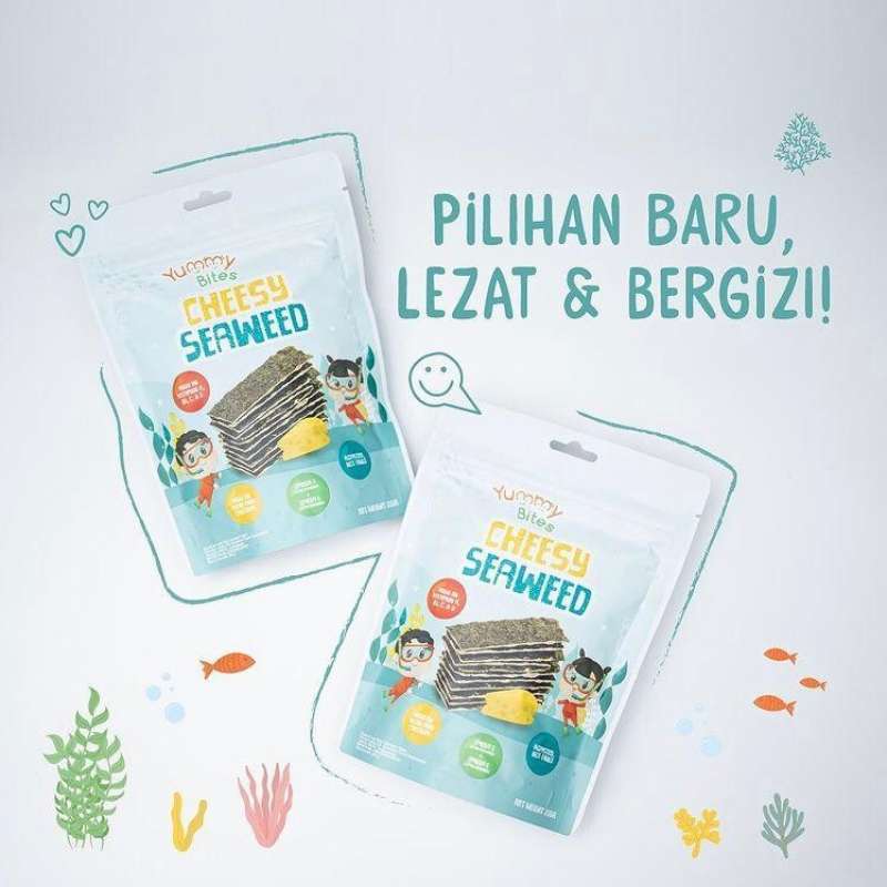 Promo Yummy Bites Cheesy Seaweed 20gr Snack Cemilan Makanan Ringan Anak