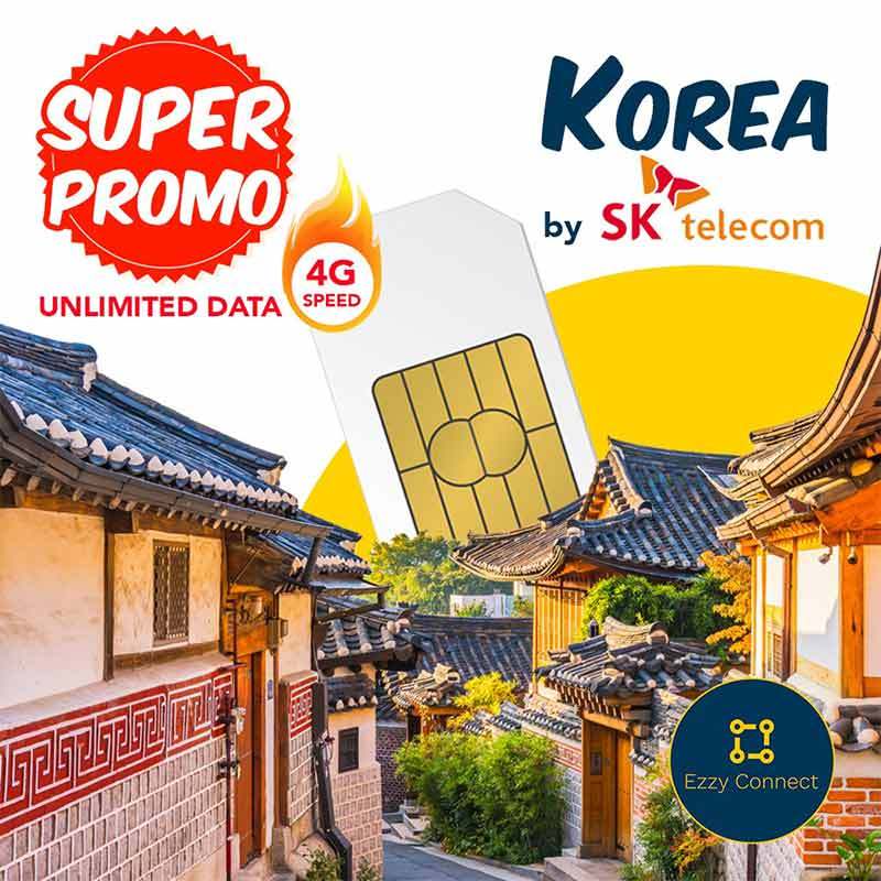 Jual Ezzy Connect SIM Card Korea [7 Hari/ Unlimited/ South Korea] di