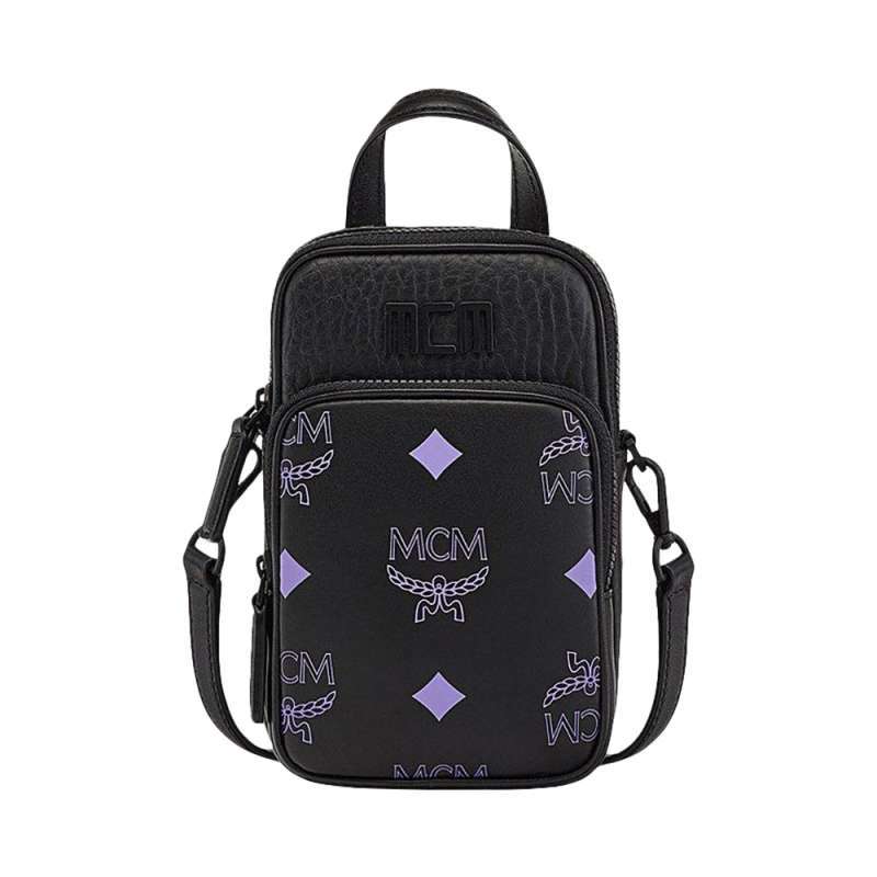 Jual Mcm Small Klassik Crossbody Bag Color Splash Logo Leather Black Di