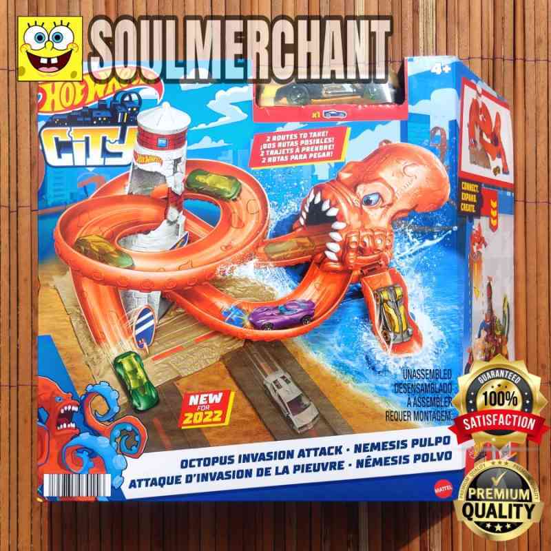 Jual HOTWHEELS CITY OCTOPUS INVASION ATTACK NEMESIS TRACK PLAYSET