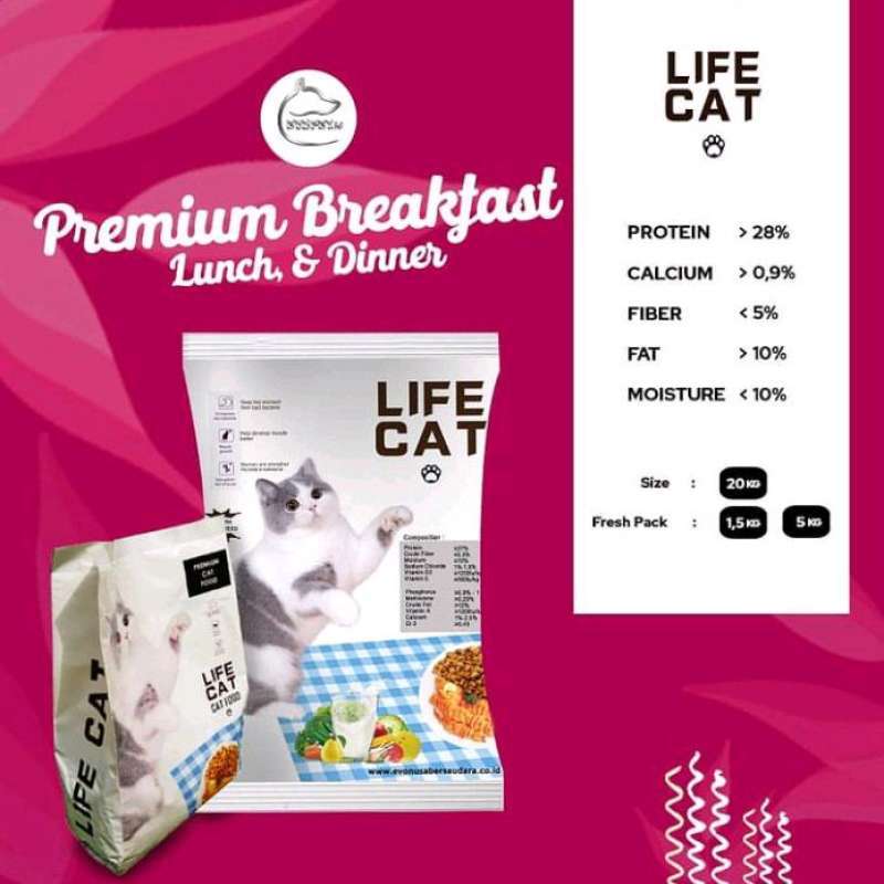 Jual Life Cat Life Cat Dry Food 1 Kg Makanan Kucing Kering Setara Maxi ...