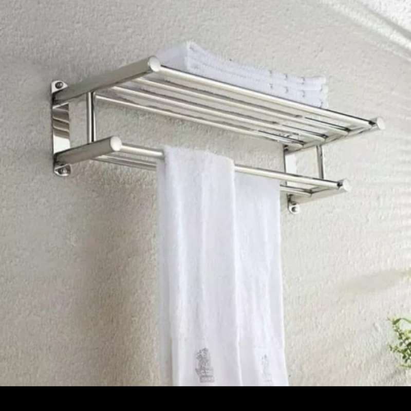 Promo Rak Handuk Stainless Gantungan Baju 2 Tingkat Dua Susun Kamar ...