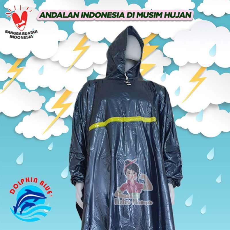 Promo Jas Hujan Ponco Lengan Celana Hybrid DOLPHIN BLUE 672 BIG SIZE