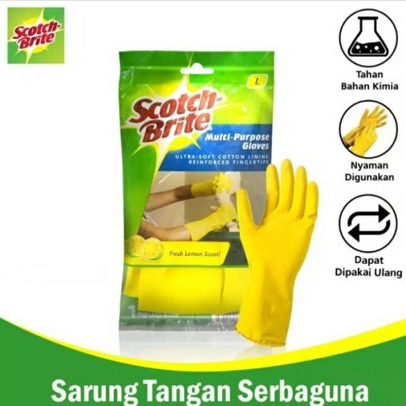 Jual SARUNG TANGAN KARET SCOTCH BRITE ID 85 MULTI PURPOSE LATEX GLOVES