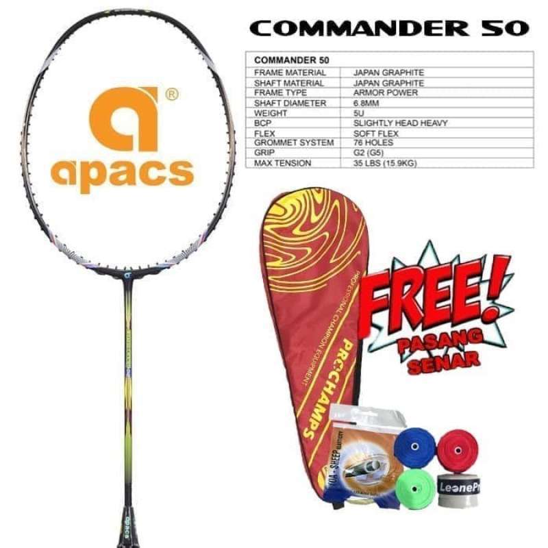 Jual Apacs Commander 50 Raket Badminton Original Black Lime Di Seller Prochampion Official