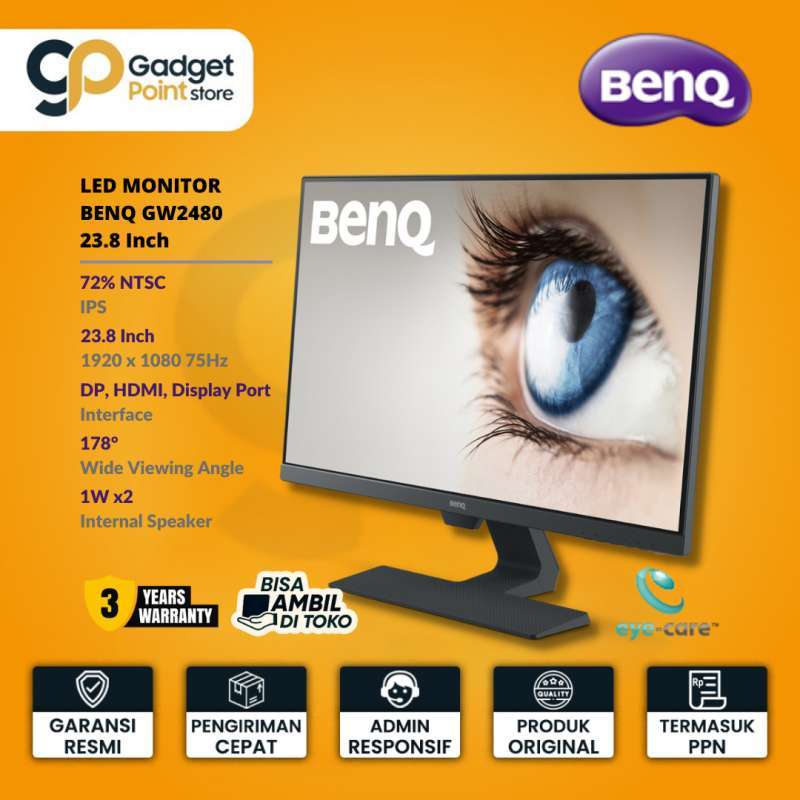 Jual Monitor Benq 24 Inch Gw2480 75hz Full Hd Hdmi Vga Dp - Benq 24 Di ...