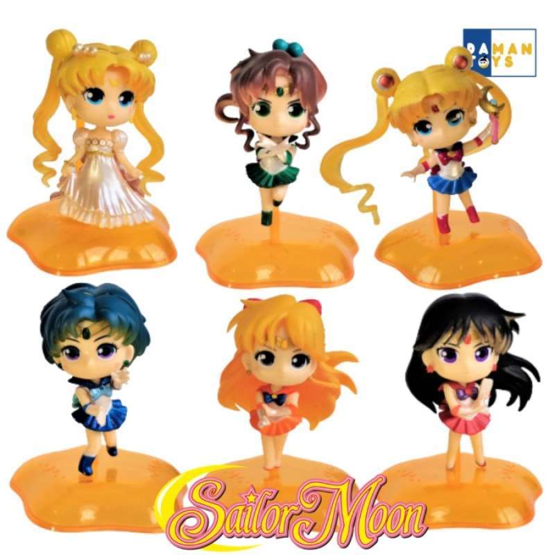 Promo Sailor Moon Action Figure Set 6, Sailormoon Miniatur Anime Cake ...