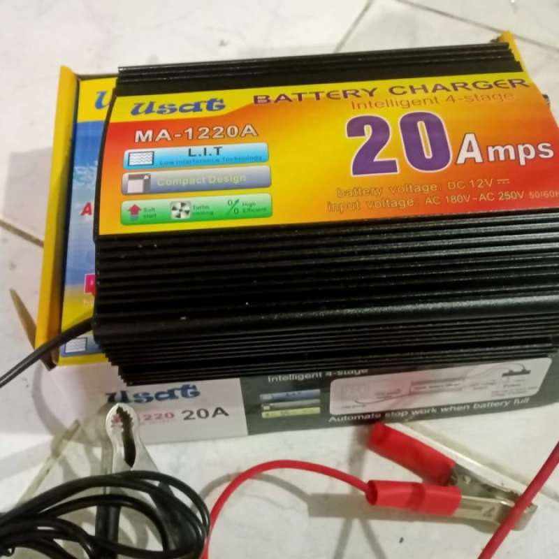 Promo Automatic Battery Charger Accu Cas Aki 12v 20a Diskon 23% Di