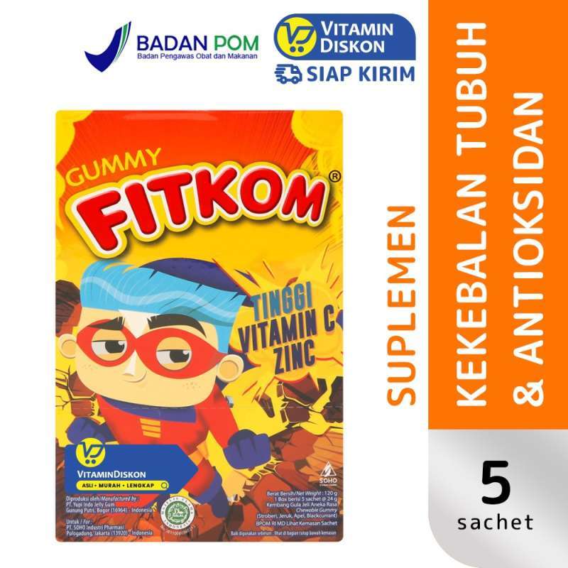 Promo Fitkom Suplemen Multivitamin Anak Gummy Vit C And Zinc Orange 5
