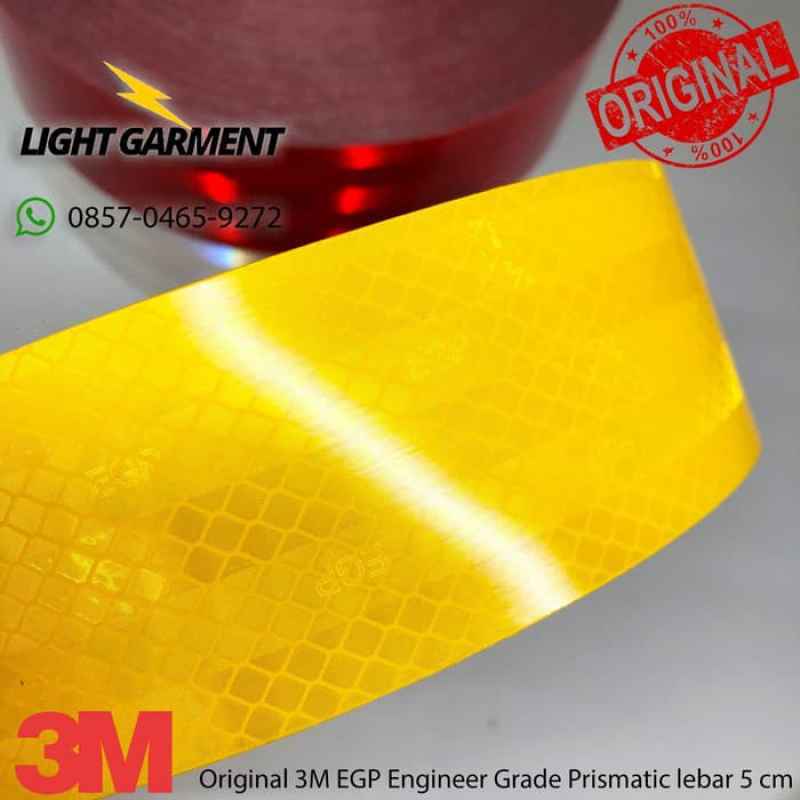 Promo Stiker 3M Egp Reflektor - Skotlet - Pemantul Cahaya Sarang Tawon 45Mtr - Kuning Terbaik
