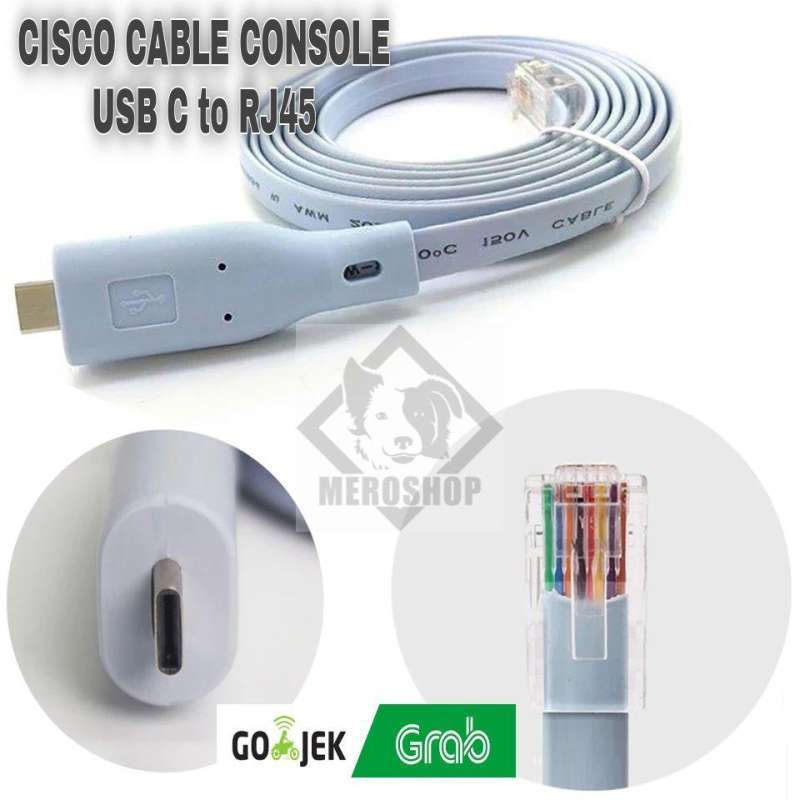 Jual Cisco Console Cable USB Type C to RJ45 FTDI Chipset Blue di