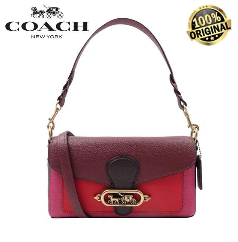 Jual Coach Jade Shoulder Bag In Colorblock Multi Wine Oxblood Original