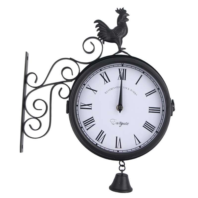 Promo Garden Wall Clock Station Ornament Thermometer Double Sided Bracket Swivels Diskon 23 di
