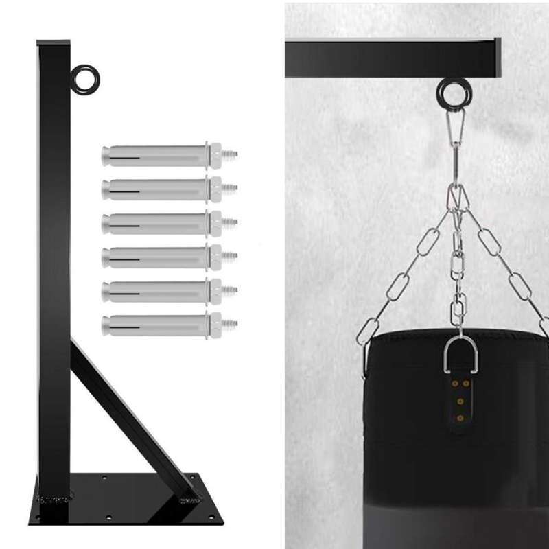 Promo Heavy Duty Punch Boxing Bag Wall Mount Bracket Hanging Stand Hanger Black Diskon 23 di